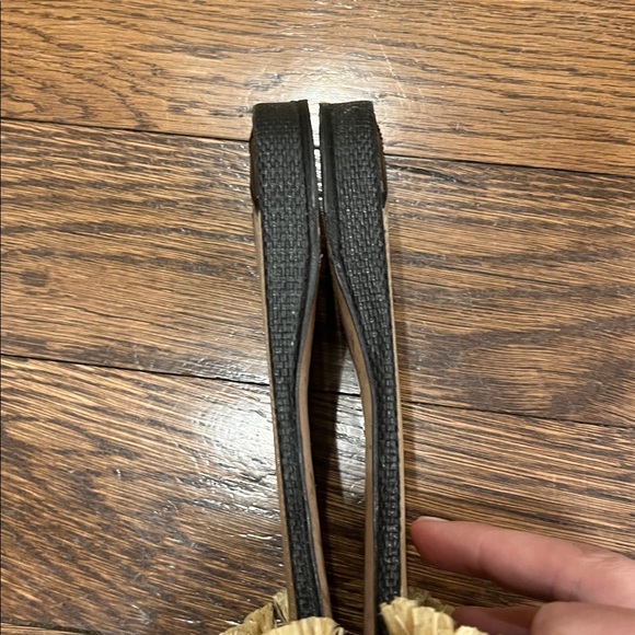 Kate Spade Bora Bora 10 Black and Green Fringed Sandals - Picture 3 of 3